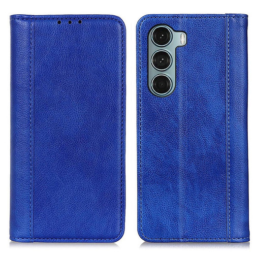 Other - Etui en PU texture litchi, magnétique auto-absorbant avec support bleu pour votre Motorola Moto G200 5G Other  - Accessoire Smartphone