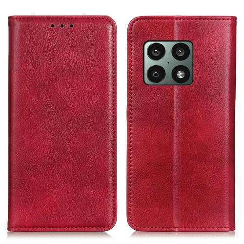 Other - Etui en PU texture litchi, magnétique, auto-absorbé avec support, rouge pour votre OnePlus 10 Pro 5G Other  - Accessoires pour Smartphone OnePlus