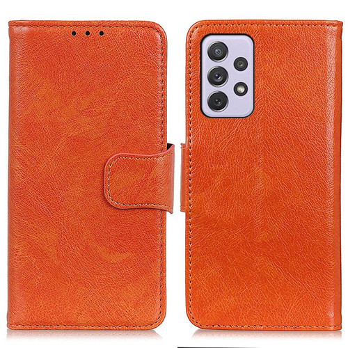 Other - Etui en PU texture nappa avec support orange pour votre Samsung Galaxy A73 5G Other  - Accessoire Smartphone