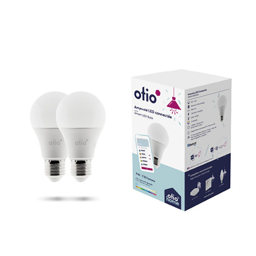 Ampoules LED Otio Pack de 2 ampoules LED connectées Bluetooth E27 9W