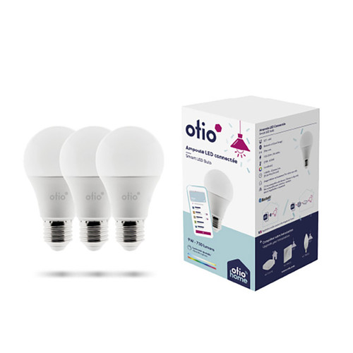 Otio - Pack de 3 ampoules LED connectées Bluetooth E27 9W Otio  - Ampoules