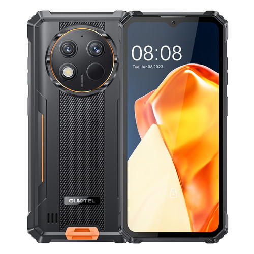 Smartphone Android Oukitel OUKITEL WP28 Smartphone Robuste 8Go + 256Go 10600mAh 48MP 6,52'' FHD+ IP68 Téléphone mobile Android 13 4G NFC GPS - Orange