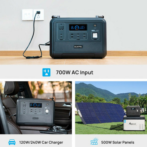 Batteries solaires OUKITEL P1201E, Centrale électrique portable générateur solaire LiFePo4 960 Wh