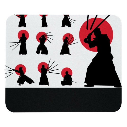 ownta - OWNTA Japanese Kendo Silhouette Modèle Tapis de bureau avec tapis de souris, fond en caoutchouc antidérapant imprimé, adapté au bureau et aux jeux ownta  - Périphériques, réseaux et wifi