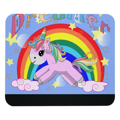 ownta - OWNTA Cute Unicorn Dreamer Rainbow Modèle Tapis de bureau avec tapis de souris, fond en caoutchouc antidérapant imprimé, adapté au bureau et aux jeux ownta  - Tapis de souris