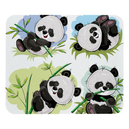 ownta - OWNTA Cute Panda Baby Bamboo Modèle Tapis de bureau avec tapis de souris, fond en caoutchouc antidérapant imprimé, adapté au bureau et aux jeux ownta  - Bambo