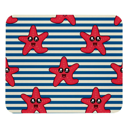 ownta - OWNTA Red Cute Starfish Face Blue White Stripes Modèle Tapis de bureau avec tapis de souris, fond en caoutchouc antidérapant imprimé, adapté au bureau et aux jeux ownta - Le meilleur de nos Marchands
