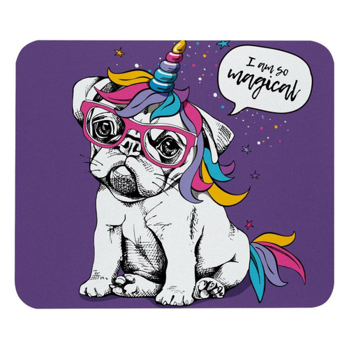 ownta - OWNTA Cute Unicorn Pug Dog Purple  Modèle Tapis de bureau avec tapis de souris, fond en caoutchouc antidérapant imprimé, adapté au bureau et aux jeux ownta  - Nos Promotions et Ventes Flash