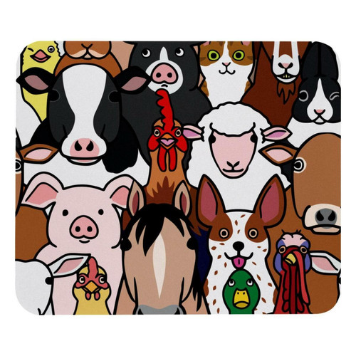 ownta - OWNTA Animals Horse Pig Dog Cat Sheep Chicken Modèle Tapis de bureau avec tapis de souris, fond en caoutchouc antidérapant imprimé, adapté au bureau et aux jeux ownta - Tapis de souris Souple