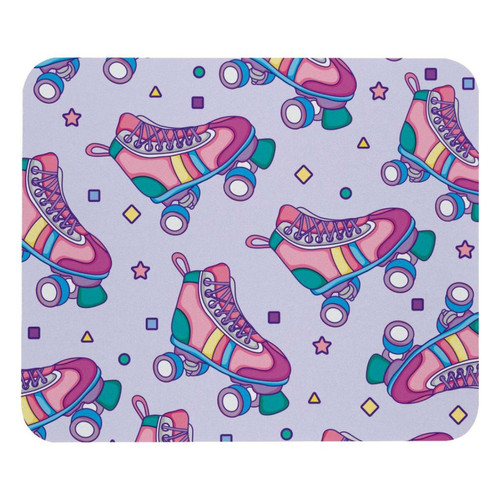 ownta - OWNTA Pink Skates Stras Cubes Dots Purple Background Modèle Tapis de bureau avec tapis de souris, fond en caoutchouc antidérapant imprimé, adapté au bureau et aux jeux ownta  - Nos Promotions et Ventes Flash