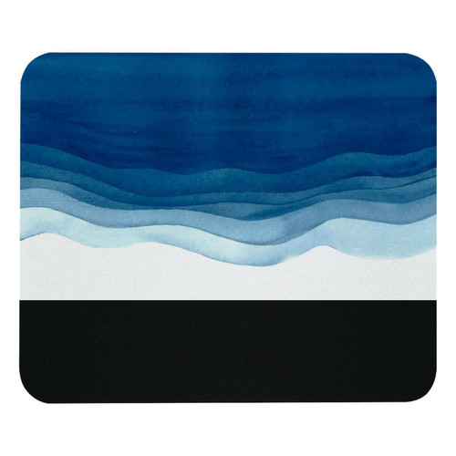 ownta - OWNTA Watercolor Blue Waves Modèle Tapis de bureau avec tapis de souris, fond en caoutchouc antidérapant imprimé, adapté au bureau et aux jeux ownta  - Nos Promotions et Ventes Flash