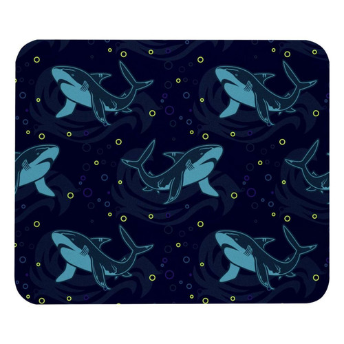 ownta - OWNTA Sharks Blue Modèle Tapis de bureau avec tapis de souris, fond en caoutchouc antidérapant imprimé, adapté au bureau et aux jeux ownta  - Tapis de souris