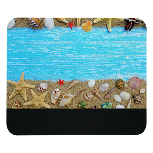 Tapis de souris ownta OWNTA Beach Starfish Shell Modèle Tapis de bureau avec tapis de souris, fond en caoutchouc antidérapant imprimé, adapté au bureau et aux jeux