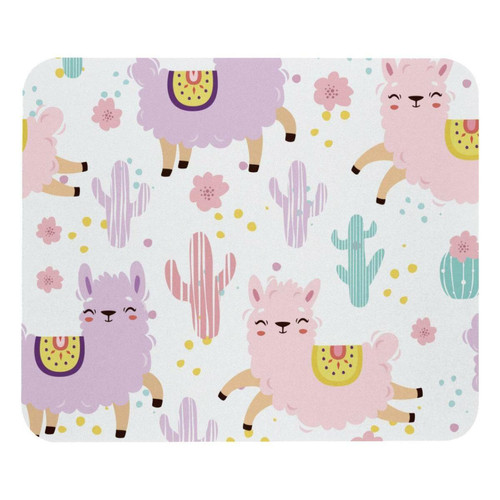 ownta - OWNTA Alpacas Llamas Purple Pink Cactus Cartoon Modèle Tapis de bureau avec tapis de souris, fond en caoutchouc antidérapant imprimé, adapté au bureau et aux jeux ownta  - Le meilleur de nos Marchands