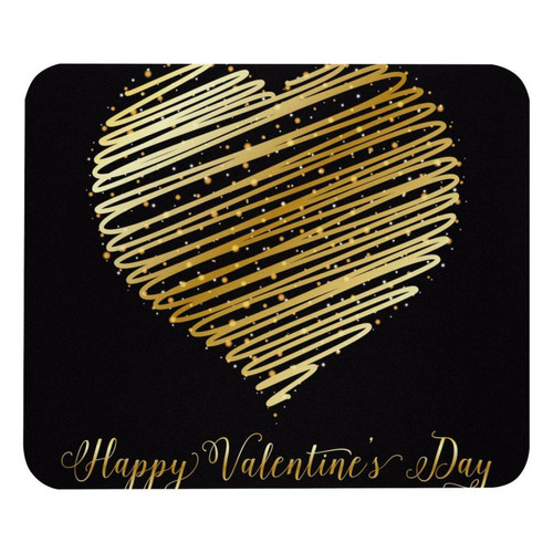 ownta - OWNTA Gold Heart Black Modèle Tapis de bureau avec tapis de souris, fond en caoutchouc antidérapant imprimé, adapté au bureau et aux jeux ownta  - Tapis de souris