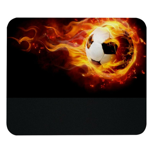 ownta - OWNTA Soccer Fire Ball Sports Modèle Tapis de bureau avec tapis de souris, fond en caoutchouc antidérapant imprimé, adapté au bureau et aux jeux ownta  - Tapis de souris