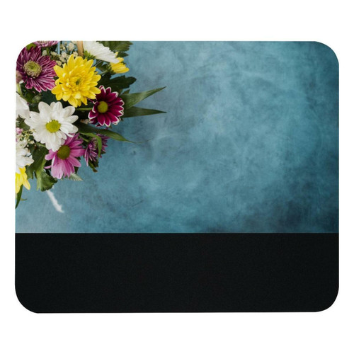ownta - OWNTA Flower Blue Modèle Tapis de bureau avec tapis de souris, fond en caoutchouc antidérapant imprimé, adapté au bureau et aux jeux ownta  - Nos Promotions et Ventes Flash