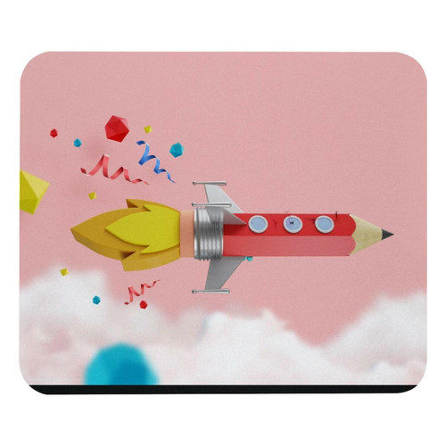 ownta - OWNTA Funny Spaceship Pencil Rocket Modèle Tapis de bureau avec tapis de souris, fond en caoutchouc antidérapant imprimé, adapté au bureau et aux jeux ownta  - Le meilleur de nos Marchands
