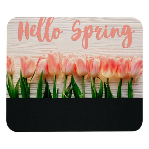 ownta - OWNTA Hello Spring Tulip Flower Modèle Tapis de bureau avec tapis de souris, fond en caoutchouc antidérapant imprimé, adapté au bureau et aux jeux ownta  - Tapis de souris