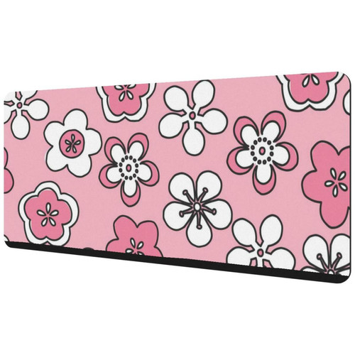 ownta - OWNTA Pink Blossoms Flowers Sous-main de bureau étendu rectangulaire à motif de 15,7 x 35,2 pouces avec fond en caoutchouc antidérapant, adapté au bureau à domicile, tapis de bureau, tapis de jeu, tapis de souris de jeu ownta  - Le meilleur de nos Marchands