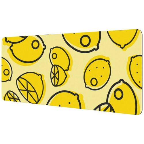 ownta - OWNTA Lemon Yellow Sous-main de bureau étendu rectangulaire à motif de 15,7 x 35,2 pouces avec fond en caoutchouc antidérapant, adapté au bureau à domicile, tapis de bureau, tapis de jeu, tapis de souris de jeu ownta  - Nos Promotions et Ventes Flash