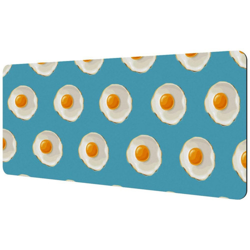 ownta - OWNTA Poached Egg Pattern Blue Background Sous-main de bureau étendu rectangulaire à motif de 15,7 x 35,2 pouces avec fond en caoutchouc antidérapant, adapté au bureau à domicile, tapis de bureau, tapis de jeu, tapis de souris de jeu ownta  - Périphériques, réseaux et wifi