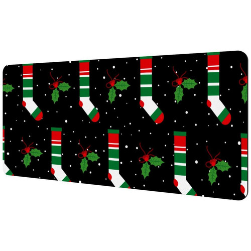 ownta - OWNTA Christmas Winter Black Sous-main de bureau étendu rectangulaire à motif de 15,7 x 35,2 pouces avec fond en caoutchouc antidérapant, adapté au bureau à domicile, tapis de bureau, tapis de jeu, tapis de souris de jeu ownta  - Tapis de souris