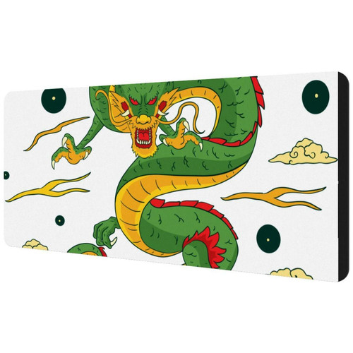 ownta - OWNTA Traditional Chinese Dragon Green Sous-main de bureau étendu rectangulaire à motif de 15,7 x 35,2 pouces avec fond en caoutchouc antidérapant, adapté au bureau à domicile, tapis de bureau, tapis de jeu, tapis de souris de jeu ownta  - Périphériques, réseaux et wifi
