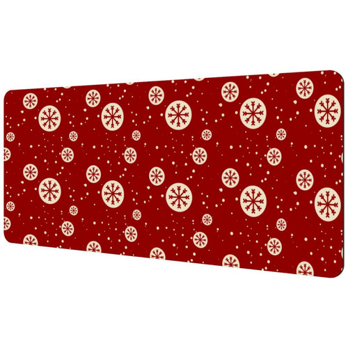 ownta - OWNTA Red Christmas Snowflake-01 Sous-main de bureau étendu rectangulaire à motif de 15,7 x 35,2 pouces avec fond en caoutchouc antidérapant, adapté au bureau à domicile, tapis de bureau, tapis de jeu, tapis de souris de jeu ownta  - Périphériques, réseaux et wifi