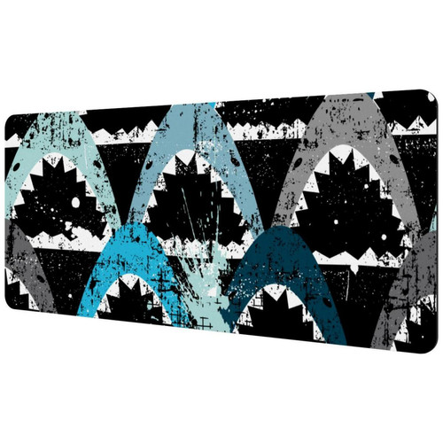 ownta - OWNTA Sea Sharks Ocean Sous-main de bureau étendu rectangulaire à motif de 15,7 x 35,2 pouces avec fond en caoutchouc antidérapant, adapté au bureau à domicile, tapis de bureau, tapis de jeu, tapis de souris de jeu ownta  - Tapis de souris