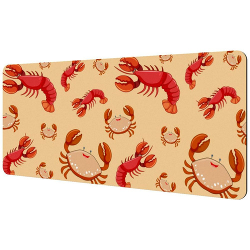 ownta - OWNTA Seafood Lobster Crayfish Crab Sous-main de bureau étendu rectangulaire à motif de 15,7 x 35,2 pouces avec fond en caoutchouc antidérapant, adapté au bureau à domicile, tapis de bureau, tapis de jeu, tapis de souris de jeu ownta  - Nos Promotions et Ventes Flash
