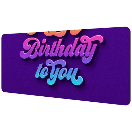 ownta - OWNTA Happy Birthday To You Purple Sous-main de bureau étendu rectangulaire à motif de 15,7 x 35,2 pouces avec fond en caoutchouc antidérapant, adapté au bureau à domicile, tapis de bureau, tapis de jeu, tapis de souris de jeu ownta  - Nos Promotions et Ventes Flash