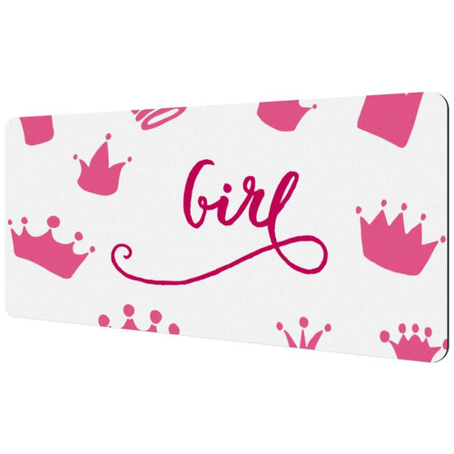 ownta - OWNTA Pink Crown Princess Sous-main de bureau étendu rectangulaire à motif de 15,7 x 35,2 pouces avec fond en caoutchouc antidérapant, adapté au bureau à domicile, tapis de bureau, tapis de jeu, tapis de souris de jeu ownta  - Nos Promotions et Ventes Flash