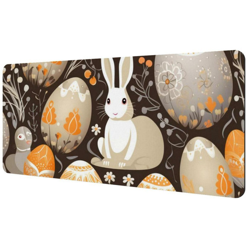 ownta - OWNTA Easter Rabbit Sous-main de bureau étendu rectangulaire à motif de 15,7 x 35,2 pouces avec fond en caoutchouc antidérapant, adapté au bureau à domicile, tapis de bureau, tapis de jeu, tapis de souris de jeu ownta  - Nos Promotions et Ventes Flash