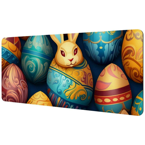 ownta - OWNTA Easter Rabbit Sous-main de bureau étendu rectangulaire à motif de 15,7 x 35,2 pouces avec fond en caoutchouc antidérapant, adapté au bureau à domicile, tapis de bureau, tapis de jeu, tapis de souris de jeu ownta  - Nos Promotions et Ventes Flash