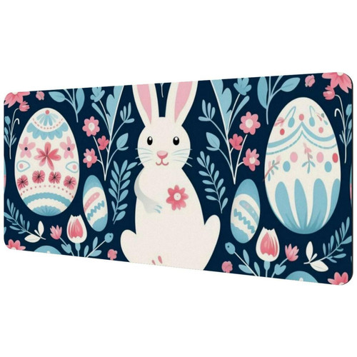 ownta - OWNTA Easter Rabbit Sous-main de bureau étendu rectangulaire à motif de 15,7 x 35,2 pouces avec fond en caoutchouc antidérapant, adapté au bureau à domicile, tapis de bureau, tapis de jeu, tapis de souris de jeu ownta  - Le meilleur de nos Marchands