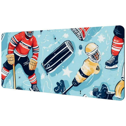 ownta - OWNTA Ice Hockey Sous-main de bureau étendu rectangulaire à motif de 15,7 x 35,2 pouces avec fond en caoutchouc antidérapant, adapté au bureau à domicile, tapis de bureau, tapis de jeu, tapis de souris de jeu ownta  - Nos Promotions et Ventes Flash