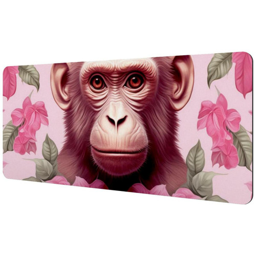ownta - OWNTA Pink Monkey Orangutan Sous-main de bureau étendu rectangulaire à motif de 15,7 x 35,2 pouces avec fond en caoutchouc antidérapant, adapté au bureau à domicile, tapis de bureau, tapis de jeu, tapis de souris de jeu ownta  - Nos Promotions et Ventes Flash
