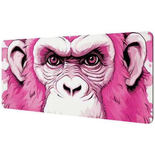 ownta - OWNTA Pink Monkey Orangutan Sous-main de bureau étendu rectangulaire à motif de 15,7 x 35,2 pouces avec fond en caoutchouc antidérapant, adapté au bureau à domicile, tapis de bureau, tapis de jeu, tapis de souris de jeu ownta  - Nos Promotions et Ventes Flash