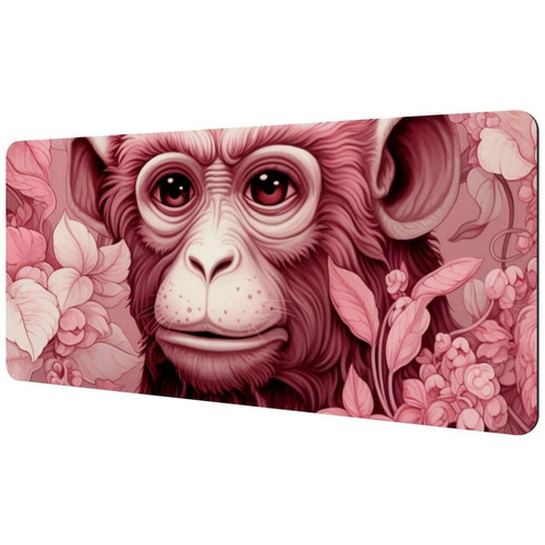 ownta - OWNTA Pink Monkey Orangutan Sous-main de bureau étendu rectangulaire à motif de 15,7 x 35,2 pouces avec fond en caoutchouc antidérapant, adapté au bureau à domicile, tapis de bureau, tapis de jeu, tapis de souris de jeu ownta  - Le meilleur de nos Marchands