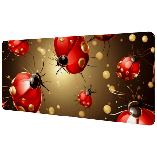 ownta - OWNTA Ladybug Sous-main de bureau étendu rectangulaire à motif de 15,7 x 35,2 pouces avec fond en caoutchouc antidérapant, adapté au bureau à domicile, tapis de bureau, tapis de jeu, tapis de souris de jeu ownta  - Tapis de souris