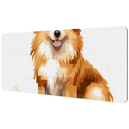 ownta - OWNTA Pixel Dog Sous-main de bureau étendu rectangulaire à motif de 15,7 x 35,2 pouces avec fond en caoutchouc antidérapant, adapté au bureau à domicile, tapis de bureau, tapis de jeu, tapis de souris de jeu ownta  - Nos Promotions et Ventes Flash