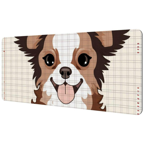 Tapis de souris ownta OWNTA Pixel Dog Sous-main de bureau étendu rectangulaire à motif de 15,7 x 35,2 pouces avec fond en caoutchouc antidérapant, adapté au bureau à domicile, tapis de bureau, tapis de jeu, tapis de souris de jeu