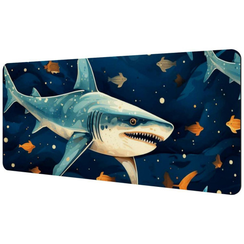 ownta - OWNTA Star Shark Sous-main de bureau étendu rectangulaire à motif de 15,7 x 35,2 pouces avec fond en caoutchouc antidérapant, adapté au bureau à domicile, tapis de bureau, tapis de jeu, tapis de souris de jeu ownta  - Périphériques, réseaux et wifi