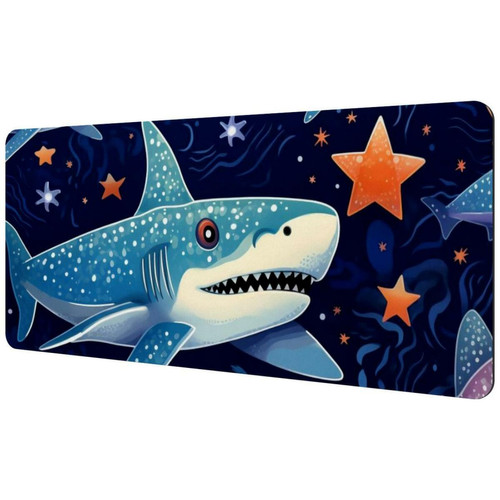 ownta - OWNTA Star Shark Sous-main de bureau étendu rectangulaire à motif de 15,7 x 35,2 pouces avec fond en caoutchouc antidérapant, adapté au bureau à domicile, tapis de bureau, tapis de jeu, tapis de souris de jeu ownta  - Nos Promotions et Ventes Flash