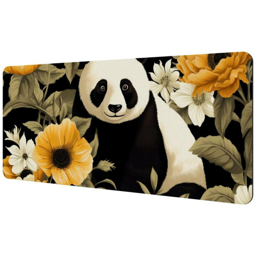 ownta - OWNTA Panda Among Sunflowers Sous-main de bureau étendu rectangulaire à motif de 15,7 x 35,2 pouces avec fond en caoutchouc antidérapant, adapté au bureau à domicile, tapis de bureau, tapis de jeu, tapis de souris de jeu ownta  - Nos Promotions et Ventes Flash