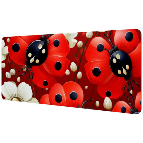 ownta - OWNTA Ladybug Sous-main de bureau étendu rectangulaire à motif de 15,7 x 35,2 pouces avec fond en caoutchouc antidérapant, adapté au bureau à domicile, tapis de bureau, tapis de jeu, tapis de souris de jeu ownta  - Le meilleur de nos Marchands