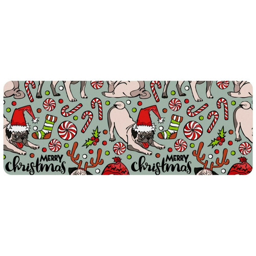 ownta - OWNTA Lovely Christmas Puppy Dogs Candy Grand tapis de bureau à motif : tapis de jeu rectangulaire étendu de 11,8 x 31,3 pouces avec fond en caoutchouc antidérapant - adapté au bureau à domicile - grand tapis de souris ownta  - Le meilleur de nos Marchands