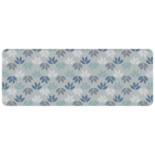 ownta - OWNTA Blue Floral Leaves Pattern-01 Grand tapis de bureau à motif : tapis de jeu rectangulaire étendu de 11,8 x 31,3 pouces avec fond en caoutchouc antidérapant - adapté au bureau à domicile - grand tapis de souris ownta  - Périphériques, réseaux et wifi
