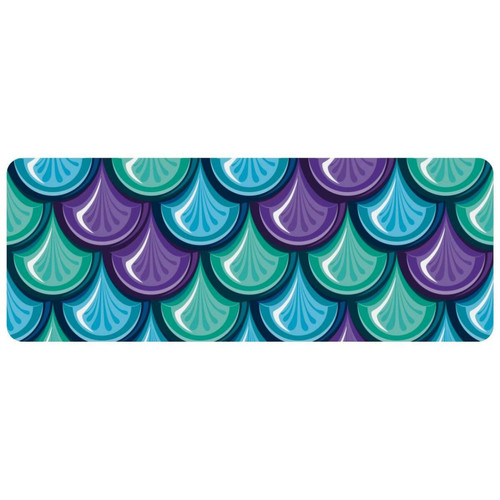 ownta - OWNTA Green Blue Purple Fish Scale Grand tapis de bureau à motif : tapis de jeu rectangulaire étendu de 11,8 x 31,3 pouces avec fond en caoutchouc antidérapant - adapté au bureau à domicile - grand tapis de souris ownta  - Périphériques, réseaux et wifi